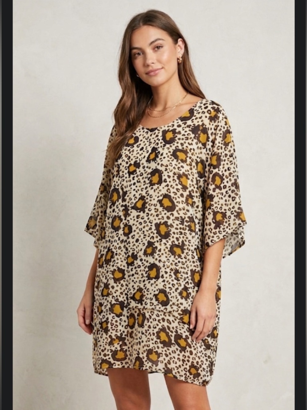 🌟NWT Umgee Animal Print Sheer Over Throw Top High Slit
